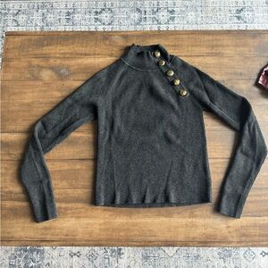 ✨Zara Gray with Gold Buttons Knit Sweater✨